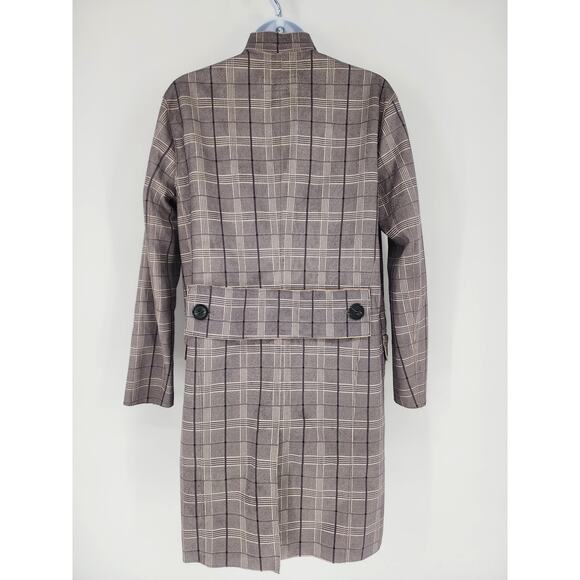 BlankNYC Plaid Button Front Longline Coat Gray Check Women’s Size XS - Picture 13 of 13